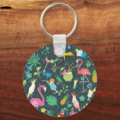 Tropical Birds Drinken: levendig naadloos. Sleutelhanger (Voorkant)