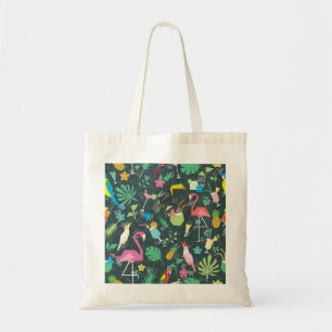 Tropical Birds Drinken: levendig naadloos. Tote Bag