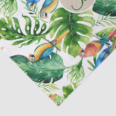 Tropical Birds verlaat Chic Monogram Letter Initia Tissuepapier (Detail)