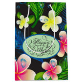 Tropical Birthday Floral Medium Gift Bag Medium Cadeauzakje (Voorkant)