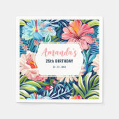 Tropical Birthday Party Floral Pattern Servet (Voorkant)