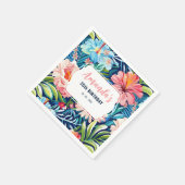 Tropical Birthday Party Floral Pattern Servet (Hoek)