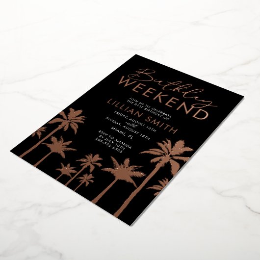 Tropical Birthday Weekend Folie Uitnodiging (Gedraaid)