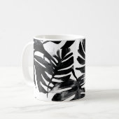 🖤 Tropical Black and White 🌿 Koffiemok (Voorkant links)