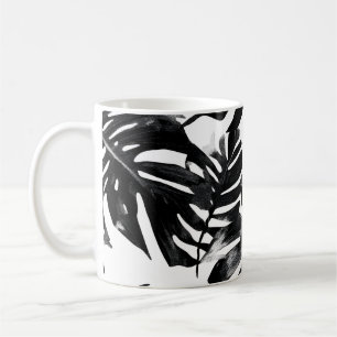 🖤 Tropical Black and White 🌿 Koffiemok