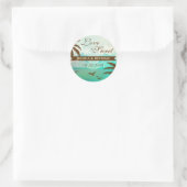 Tropical Blauwgroen Schilderachtig Beach Love is S Ronde Sticker (Tas)