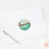 Tropical Blauwgroen Schilderachtig Beach Love is S Ronde Sticker (Envelop)