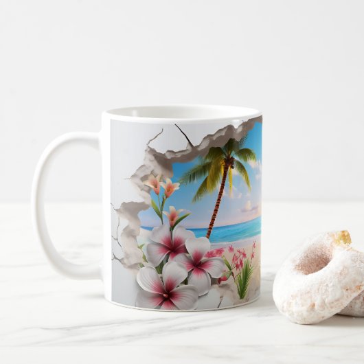 Tropical Bliss 3D Coffee Mok (Met donut)