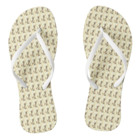 Tropical Bliss: Ananas Print Paar Teenslippers (Voetbed)