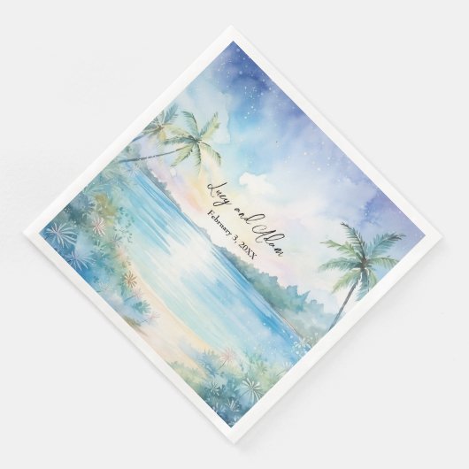 Tropical Bliss bruiloft servetten (Hoek)