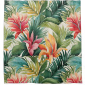 Tropical Bliss Palm Leaves Paradise Douche Gordijn (Voorkant)