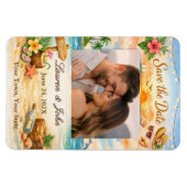 Tropical Bliss Photo Save Date Wedding Magnet Magneet (Horizontaal)