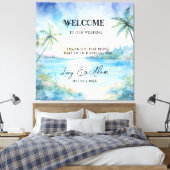 Tropical Bliss Wedding Sign Canvas Afdruk (Insitu (Slaapkamer))