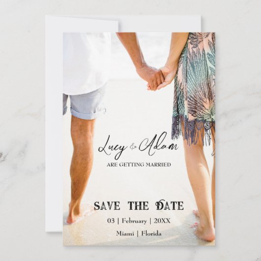 Tropical Bliss Wedding Sla de datum op Save The Date (Voorkant)