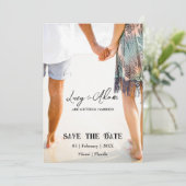 Tropical Bliss Wedding Sla de datum op Save The Date (Staand voorkant)
