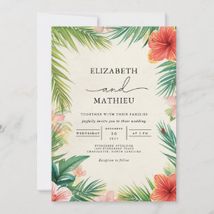 Tropical Bloom Arch Romantische bruiloft Kaart