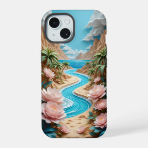 Tropical Bloom River iPhone / iPad hoesje 15 Case
