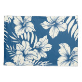Tropical Blue and White Floral Pillowcase Kussensloop (Achterkant)