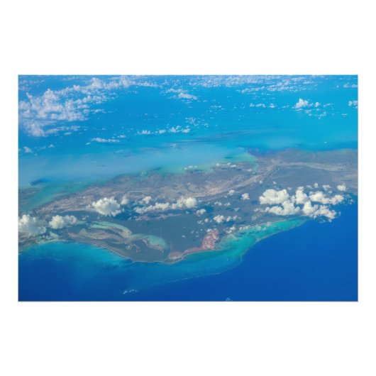 Tropical Blue en Caribisch eiland Foto Afdruk (Voorkant)