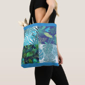 Tropical Blue Hawaii Crazy Quilt Tote Bag (Dichtbij)