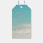 Tropical Blue Ocean Beach Scene Foto Dank u Cadeaulabel (Achterkant)