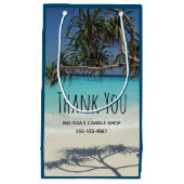 Tropical Blue Ocean Beach Scene Foto Dank u Klein Cadeauzakje (Voorkant)