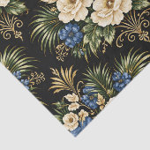 Tropical Blue Palm Floral Tissuepapier (Detail)