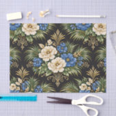 Tropical Blue Palm Floral Tissuepapier (Craft)