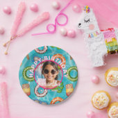 Tropical Blue Pool Party Birthday Paper Plates Papieren Bordje (Feest)