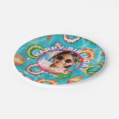 Tropical Blue Pool Party Birthday Paper Plates Papieren Bordje (Gekanteld)