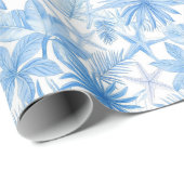 Tropical Blue Starfish Cadeaupapier (Rol Hoek)