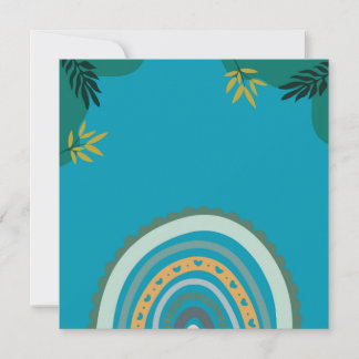 Tropical blue teal feestdagenkaart