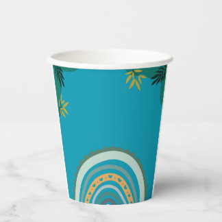 Tropical blue teal papieren bekers
