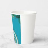 Tropical blue teal papieren bekers (Links)