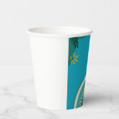 Tropical blue teal papieren bekers (Rechts)