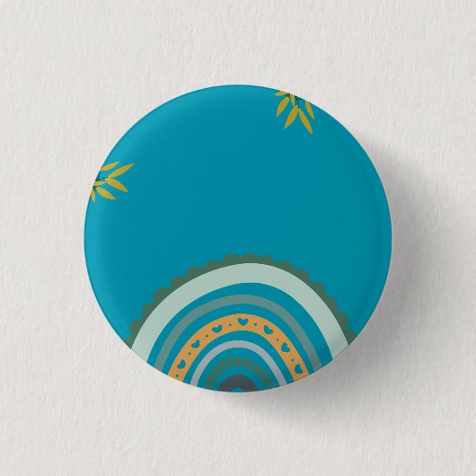 Tropical blue teal ronde button 3,2 cm (Voorkant)