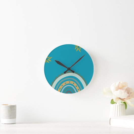 Tropical blue teal ronde klok (Huis)