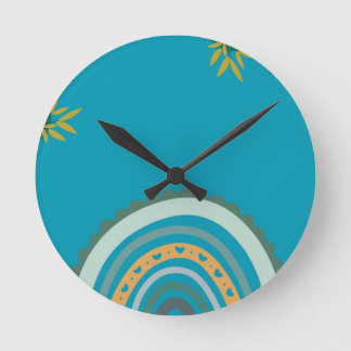 Tropical blue teal ronde klok