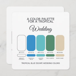Tropical Blue Wedding Color Palette Card Kaart