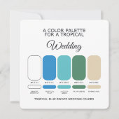 Tropical Blue Wedding Color Palette Card Kaart (Voorkant)