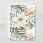 Tropical Blue White Flowers Birthday   Kaart (Achterkant)