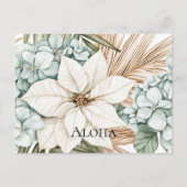 Tropical Blue White Flowers   Briefkaart (Voorkant)