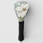 Tropical Blue White Flowers Wedding Golfheadcover (Voorkant)