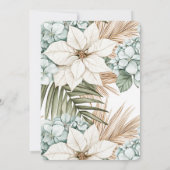 Tropical Blue White Flowers Wedding Kaart (Achterkant)