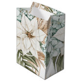 Tropical Blue White Flowers Wedding Medium Cadeauzakje (Voorkant Gekanteld)