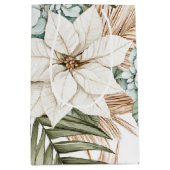 Tropical Blue White Flowers Wedding Medium Cadeauzakje (Voorkant)