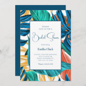 Tropical Blue yelllow leaves Kaart (Voorkant / Achterkant)