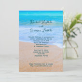 Tropical Blue Zee bruiloft uitnodiging met RSVP (Staand voorkant)