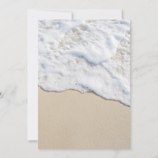 Tropical Blue Zee bruiloft uitnodiging met RSVP (Achterkant)