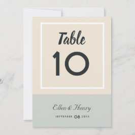 Tropical Blues & Greens Beach Trouwtafel Nummer Bedankkaart